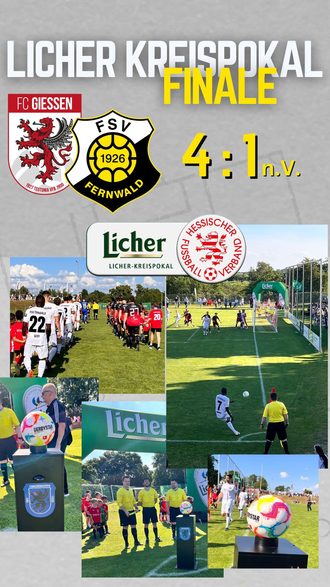 Glückwunsch an den FC Gießen zum Pokalsieg und ein großes Lob an die SG Obbornhofen/Bellersheim für die Organisation und Ausführung des Licher Kreispokal Finale.
